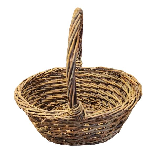 Vintage Oval‎ Handled Grape Vine Country Basket~Gathering~Rustic~Farmhouse - Picture 1 of 8